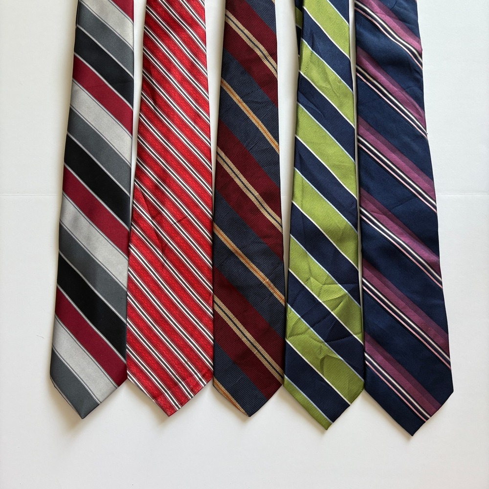 Mixed Branded Stripe Tie Lot Silk Polyester